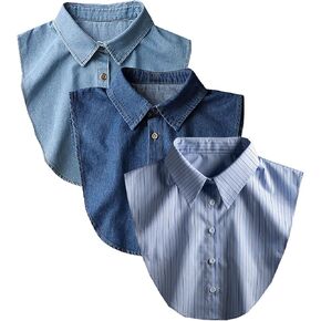3Pcs Fake Collar Detachable Dickey Half Shirts Blouse Top for Women Men Outfits in Saudi Arabia