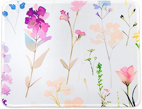 7.9 x 9.4 Square Mouse Pad with Beautiful Flowers Plants Printed Pattern, Washable Mouse Pad, Non-Slip Rubber Base Computer Mouse Pads for Home Office in Saudi Arabia