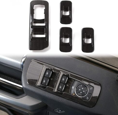 Voodonala Black Wood Grain Window Lift Panel Switch Trims Kit for 2015 2016 2017 2018 Ford F150 in Saudi Arabia