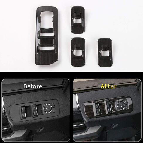 Voodonala Black Wood Grain Window Lift Panel Switch Trims Kit for 2015 2016 2017 2018 Ford F150 in Saudi Arabia