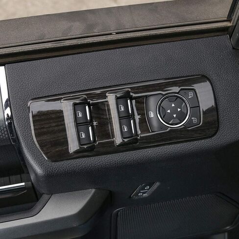 Voodonala Black Wood Grain Window Lift Panel Switch Trims Kit for 2015 2016 2017 2018 Ford F150 in Saudi Arabia