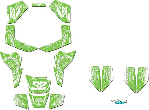 مجموعة رسومات لسلسلة Kawasaki KFX 80 (2003-2006) Midgard - ملصقات الدراجة الترابية ATV UTV، ملصق السباق الرباعي Dirtbike ملحقات السيارات موتوكروس بدون بلاستيك in Kuwait