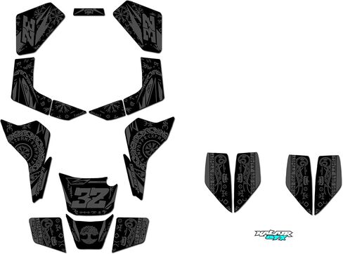 مجموعة رسومات لسلسلة Kawasaki KFX 80 (2003-2006) Midgard - ملصقات الدراجة الترابية ATV UTV، ملصق السباق الرباعي Dirtbike ملحقات السيارات موتوكروس بدون بلاستيك in Kuwait