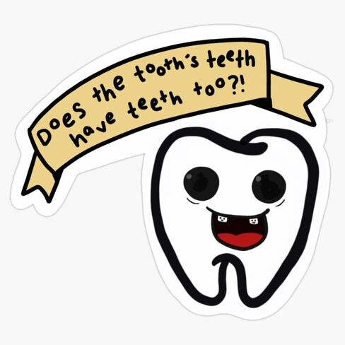 MAGNET Does the tooths teeth have teeth too?! - From James Acaster Repertoire Magnet Vinyl Magnetic Sticker Size 5" in Saudi Arabia