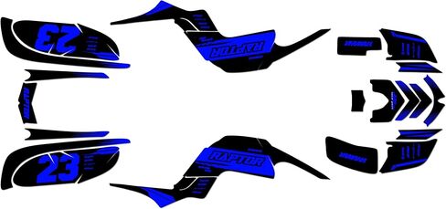 مجموعة رسومات لسلسلة Yamaha RAPTOR660 Viper باللون الأبيض 16 مل - على/قبالة الطريق - ملصقات الدراجة الترابية ATV UTV، ملصق سباق الدراجات النارية الرباعي ملحقات موتوكروس للسيارات بدون بلاستيك in Kuwait
