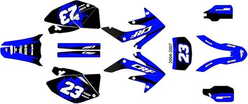 مجموعة رسومات لسيارة Honda CRF250X (2004-2007) سلسلة SPLASH باللون الأحمر 16 ميل - مجموعة ملصقات رسومات السباق المخصصة للدراجة الترابية، بدون بلاستيك in Kuwait