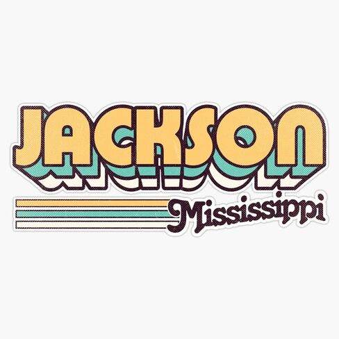 Magnet Jackson Ms City Stripes Magnet Vinyl Decal Sticker 5" in Saudi Arabia