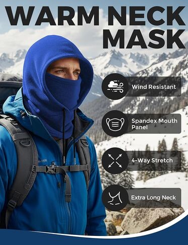 قناع تزلج بالاكلافا من AURUZA قناع صوف قناع دافئ للاكلافا قابل للتنفس قناع وجه دافئ ومريح للرجال والنساء قناع رياضي in Kuwait