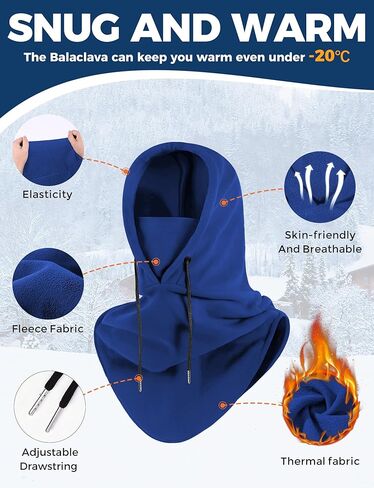 قناع تزلج بالاكلافا من AURUZA قناع صوف قناع دافئ للاكلافا قابل للتنفس قناع وجه دافئ ومريح للرجال والنساء قناع رياضي in Kuwait