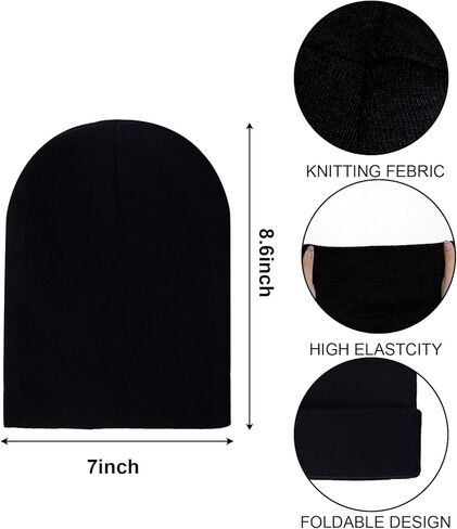 6 Pack Winter Hats and Gloves Beanies Hats and Gloves Set Warm Beanies Hats Elasticity Full Finger Gloves for Cold Weather in Kuwait
