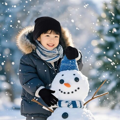 6 Pack Winter Hats and Gloves Beanies Hats and Gloves Set Warm Beanies Hats Elasticity Full Finger Gloves for Cold Weather in Kuwait