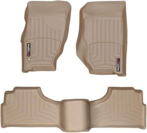 Weathertech Custom Fit FloorLiners for Jeep Liberty - 1st & 2nd Row (44032-1-2), Black in Saudi Arabia