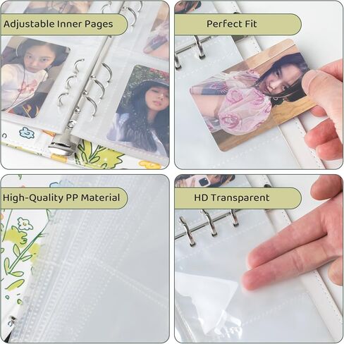 A5 Kpop Photocard Binder with 30 4-Pocket Pages (240 Card Slots),6 Ring A5 Binder Card Collector Album,PU Leather Binder Cover with Magnetic Buckle Closure for Organizing Trading Card(White) in Saudi Arabia