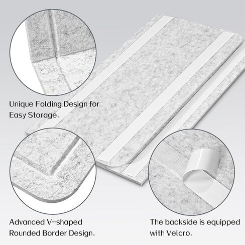 Foldable Bulletin Board, 36x24 Inch Cork Board Alternative, Felt Pin Board for Wall Mounting, Photo Board Self-Adhesive Surface, Vision Board Decoration for Office, Home, Classroom, 35 Pushpins, Gray in Saudi Arabia