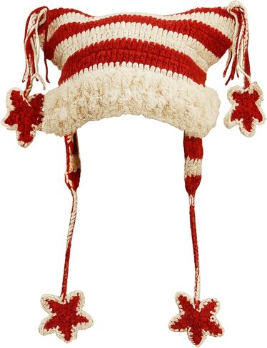 Crochet Hats for Women Vintage Beanies Women Fox Hat Grunge Accessories Slouchy Beanies for Women in Kuwait