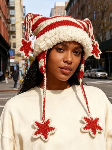Crochet Hats for Women Vintage Beanies Women Fox Hat Grunge Accessories Slouchy Beanies for Women in Kuwait