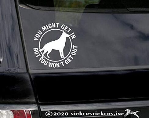 قد تدخل، لكنك لن تخرج | ملصق الفينيل GSD German Shepherd Guard من NickerStickers® in Saudi Arabia