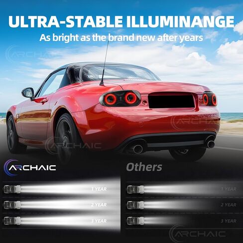 Archaic Tail Lights Compatible for Mazda MX-5 MK3 Miata NC2 NC3 2009-2015,w /3D Animation DRL,JDM Design Taillights in Saudi Arabia