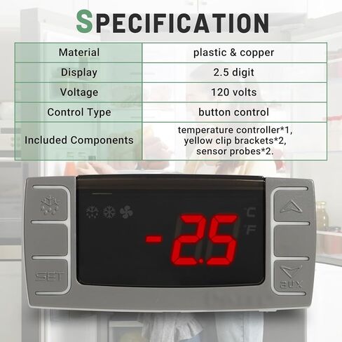 for Carel Temperature Controller, PZGXS0J111 for Carel Control Temperature Thermostat with Sensor Probes NTC #Fit for Carel and All Refrigerator Types 115v Refrigeration Cooler Control in Saudi Arabia