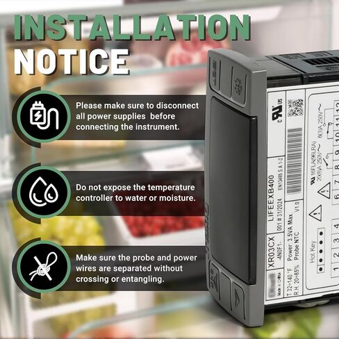 for Carel Temperature Controller, PZGXS0J111 for Carel Control Temperature Thermostat with Sensor Probes NTC #Fit for Carel and All Refrigerator Types 115v Refrigeration Cooler Control in Saudi Arabia