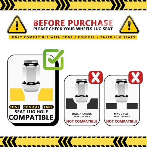 Golf Cart Wheel Lug Nuts for Yamaha/GEM, 12MMx1.25 Size Black 16 PCS in Kuwait