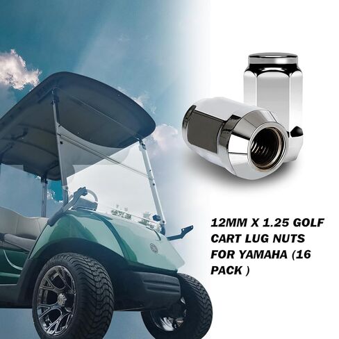 Golf Cart Wheel Lug Nuts for Yamaha/GEM, 12MMx1.25 Size Black 16 PCS in Kuwait