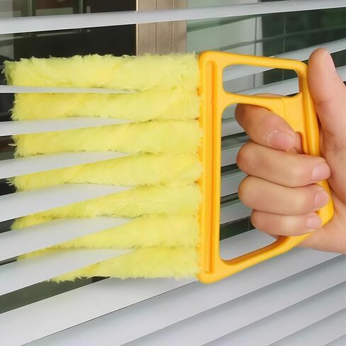Blind Cleaner Duster Tool for Window Blinds, Handheld Mini Blind Duster for Vinyl & Wood Blinds, Easy Dusting Brush for Home, Office, Car - Orange in Saudi Arabia
