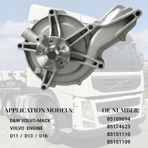 20464403 Water Pump p Compatible 24070789 22902431 24152058 FIT VOLVO D13 US 20464403 Coolant pum Fit for Volvo FH13 FH16 FM9 FM11 FM13 Mack MP7 MP8 Engine TKB 70.030 3161436 in Saudi Arabia