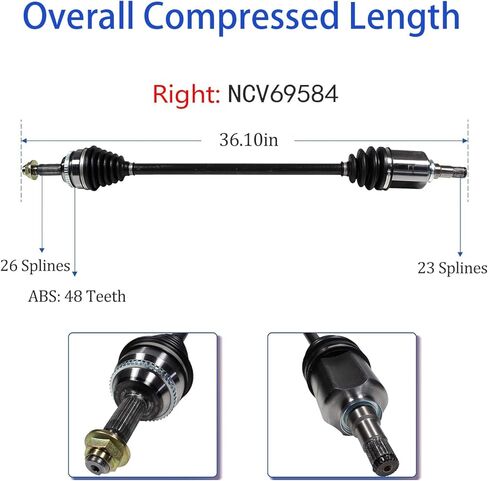 مجموعة عمود المحور الأمامي Maxfavor مناسبة لسيارة Toyota Corolla 2003 2004 2005 2006 2007 2008، L4 1.8L ناقل تلقائي فقط، نماذج S CE LE، عمود المحور المشترك CV جانب سائق الركاب الأمامي in Saudi Arabia