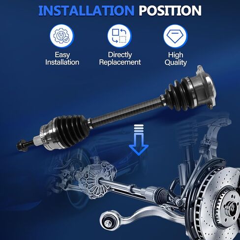 MAXFAVOR CV Axle Front Fit for VW Passat 1998-2003 2004 2005, for Audi A4 1996-2001 and S4 2000-2002 CV Axles 1.8L 2.8L 4.0L Auto Trans, FWD Left and Right Side CV Joint Shaft Assembly in Saudi Arabia