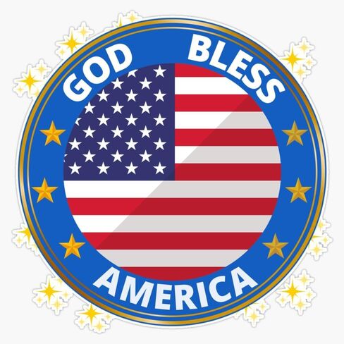 Magnet God Bless America 2 Magnet Vinyl Decal Sticker 5" in Saudi Arabia