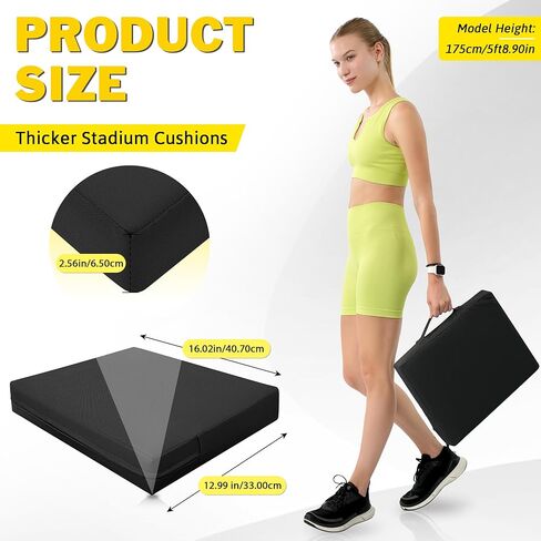 2 Pcs Stadium Seat Cushions Waterproof Bleacher Seat Cushions Indoor & Outdoor Seat Cushion for Bleachers Portable Stadium Cushion for Sports Events, Office Chairs, Beaches in Saudi Arabia