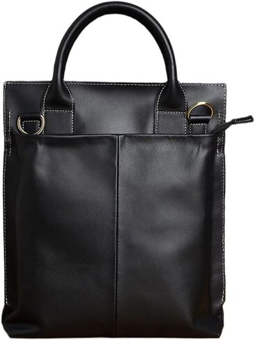 Black Men's Briefcase Genuine Leather Casual Handbag Business Tote Bag Shoulder Office worker Bags For 13 Inch Laptop in Saudi Arabia