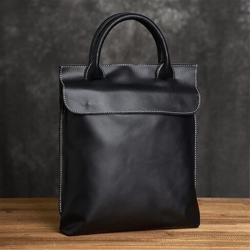 Black Men's Briefcase Genuine Leather Casual Handbag Business Tote Bag Shoulder Office worker Bags For 13 Inch Laptop in Saudi Arabia