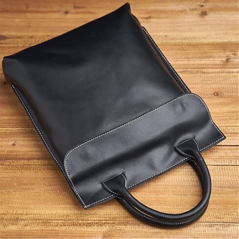 Black Men's Briefcase Genuine Leather Casual Handbag Business Tote Bag Shoulder Office worker Bags For 13 Inch Laptop in Saudi Arabia