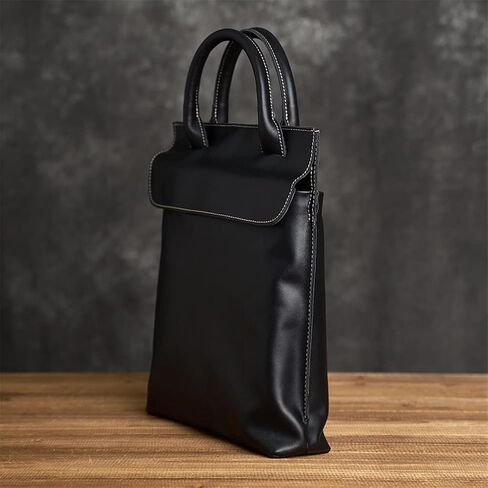 Black Men's Briefcase Genuine Leather Casual Handbag Business Tote Bag Shoulder Office worker Bags For 13 Inch Laptop in Saudi Arabia