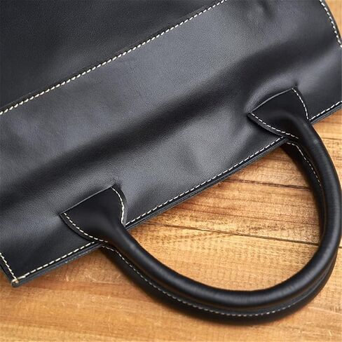Black Men's Briefcase Genuine Leather Casual Handbag Business Tote Bag Shoulder Office worker Bags For 13 Inch Laptop in Saudi Arabia
