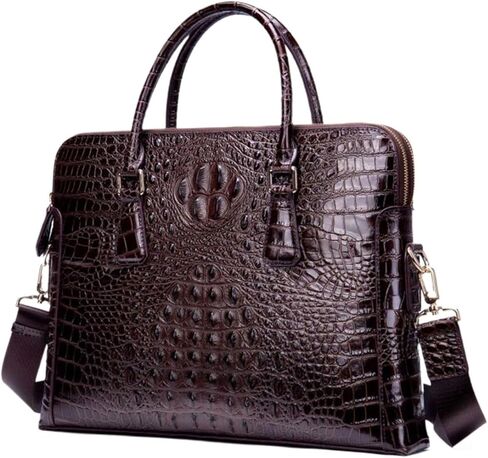 Genuine Leather Handbags Mens Crossbody Bags Shoulder Laptop Bags Briefcases Notebook Computer Bags(Brown) in Saudi Arabia