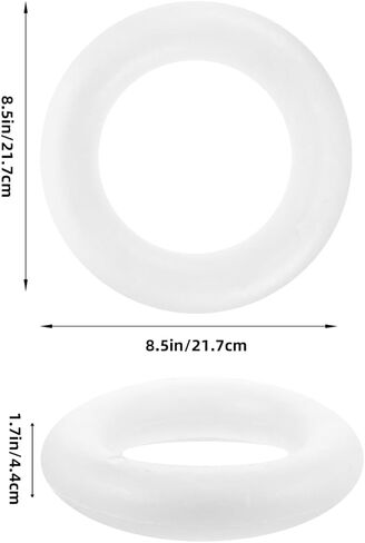 Amosfun Foam Wreath Forms, Foam Wreath Ring Wreath Frames for Crafts Unfinished Floral Hoop Rings DIY Christmas Garland Making Wreath Supplies for Craft Holiday Decor 21cm in Saudi Arabia