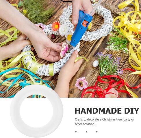 Amosfun Foam Wreath Forms, Foam Wreath Ring Wreath Frames for Crafts Unfinished Floral Hoop Rings DIY Christmas Garland Making Wreath Supplies for Craft Holiday Decor 21cm in Saudi Arabia