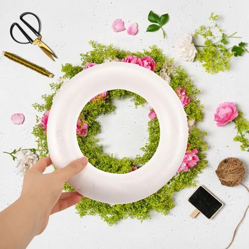 Amosfun Foam Wreath Forms, Foam Wreath Ring Wreath Frames for Crafts Unfinished Floral Hoop Rings DIY Christmas Garland Making Wreath Supplies for Craft Holiday Decor 21cm in Saudi Arabia