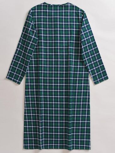 Esenchel Women's Flannel Nightgown Plaid Nightshirt with Pocket in Saudi Arabia