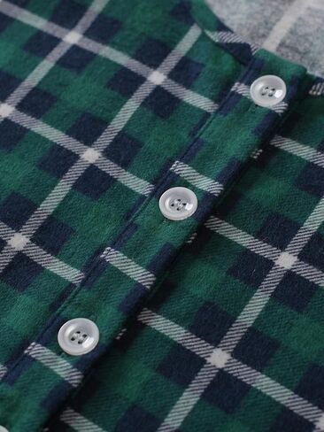 Esenchel Women's Flannel Nightgown Plaid Nightshirt with Pocket in Saudi Arabia
