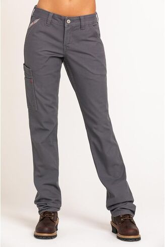 ARIAT Women's Fr Duralight Stretch Canvas Straight Leg Pants Iron Grey in Saudi Arabia