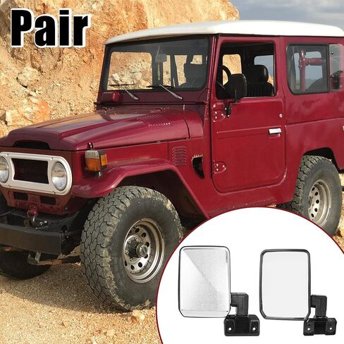 X AUTOHAUX Pair Car Rear View Mirror Silver Tone for Toyota Land Cruiser 70 75 78 Series 1985-2006 in Saudi Arabia