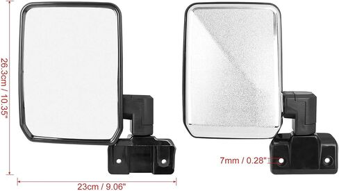 X AUTOHAUX Pair Car Rear View Mirror Silver Tone for Toyota Land Cruiser 70 75 78 Series 1985-2006 in Saudi Arabia