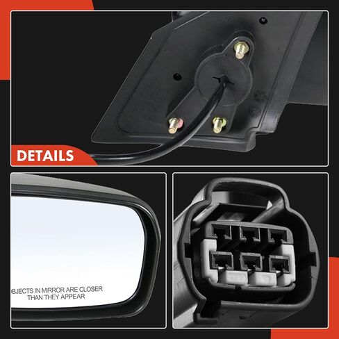 مرآة باب كهربائية جانبية للركاب من A-Premium متوافقة مع Mitsubishi Galant 2004-2012 - مرآة رؤية خلفية خارجية غير قابلة للتسخين قابلة للطي باللون الأسود in Kuwait