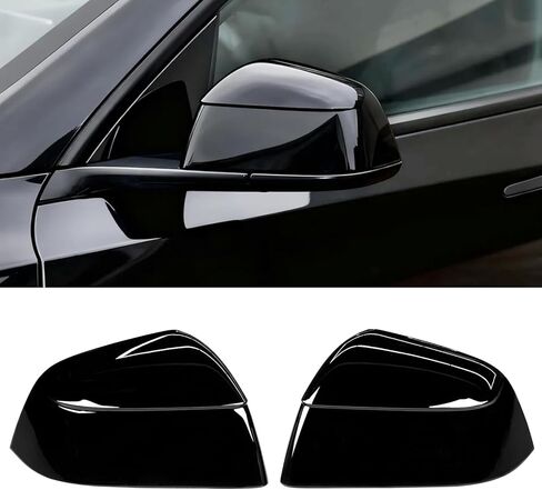 Jaronx Compatible with Tesla Model Y Juniper Mirror Cover Replacement 2025 2026, Left Driver Right Passenger Side Clip-on Rear View Mirror Cover Cap for Tesla Model Y Juniper Accessories (Solid Black) in Saudi Arabia