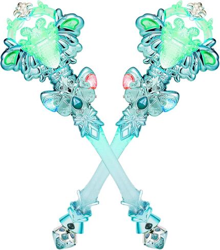 KingGlee Light Up Snowflake Wand with Music, Motion Sensitive Magic Princess Toy Wands for Kids Girls Birthday Roleplay Party Favor 2 Pack, Blue & Pink in Saudi Arabia