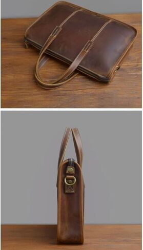 Genuine Leather Shoulder Bags Crossbody Bags Laptop Bags Business Handbags Mens Briefcases in Saudi Arabia